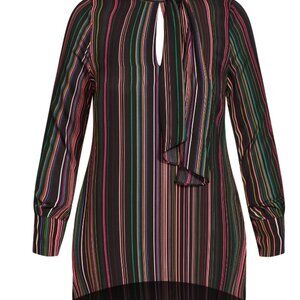 City Chic Women's Plus Size Illusion Relaxed Fit Longline Tunic Top